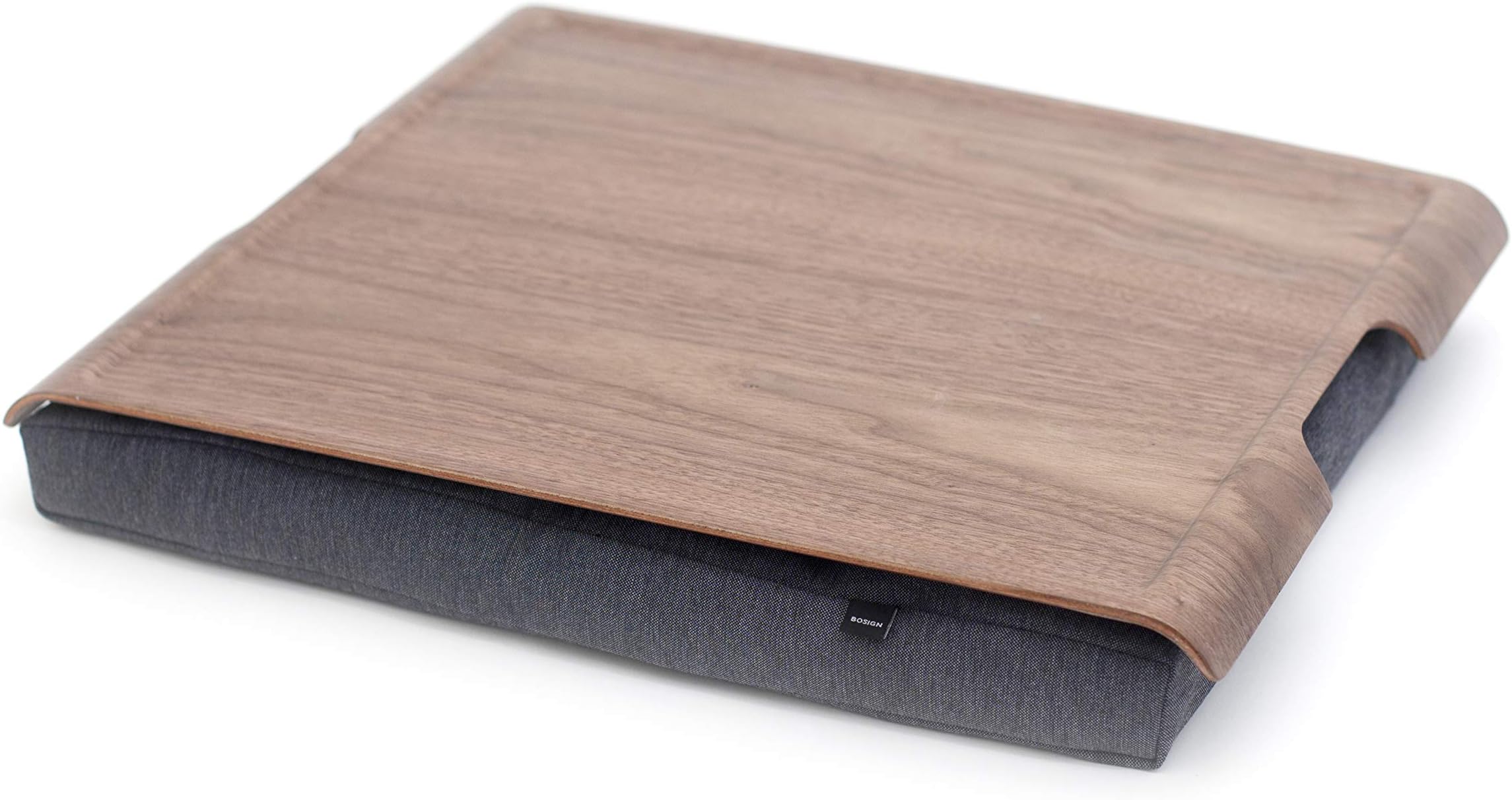 bosignAnti-Slip Laptray - Walnut Wood with Salt & Pepper Gray Cushion