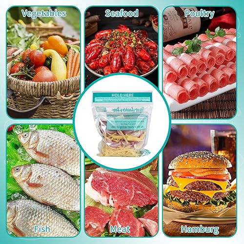 Miniatura 7 de 20 bolsas de cocción al vapor, bolsas de vapor para microondas, verduras, papas y carne (1)