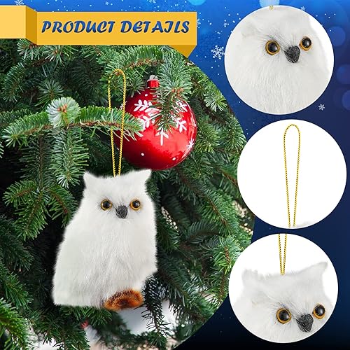 Miniatura 3 de 6 adornos colgantes de Navidad con diseño de búho, lindo zorro de Navidad, adorno de animal de peluche, decoración de árbol de Navidad para