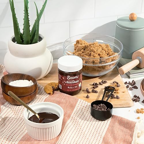 Miniatura 8 de Soom Foods Chocolate negro sal marina tahini untar 12 onzas (paquete de 2) | Textura suave y sedosa para hornear, postres, hummus | Vegano, sin