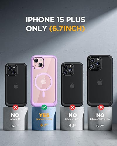 Miniatura 2 de Miracase Magnetic for iPhone 15 Plus Case 6.7'' [Compatible with Magsafe] Full-Body Military Drop Proof 15 Plus Phone Case Cover with Built-in 9H