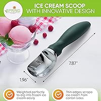 Vista 2 de Spring Chef - Cuchara profesional para helado con mango suave - Cuchara de helado resistente para masa de galletas, yogur congelado, gelato