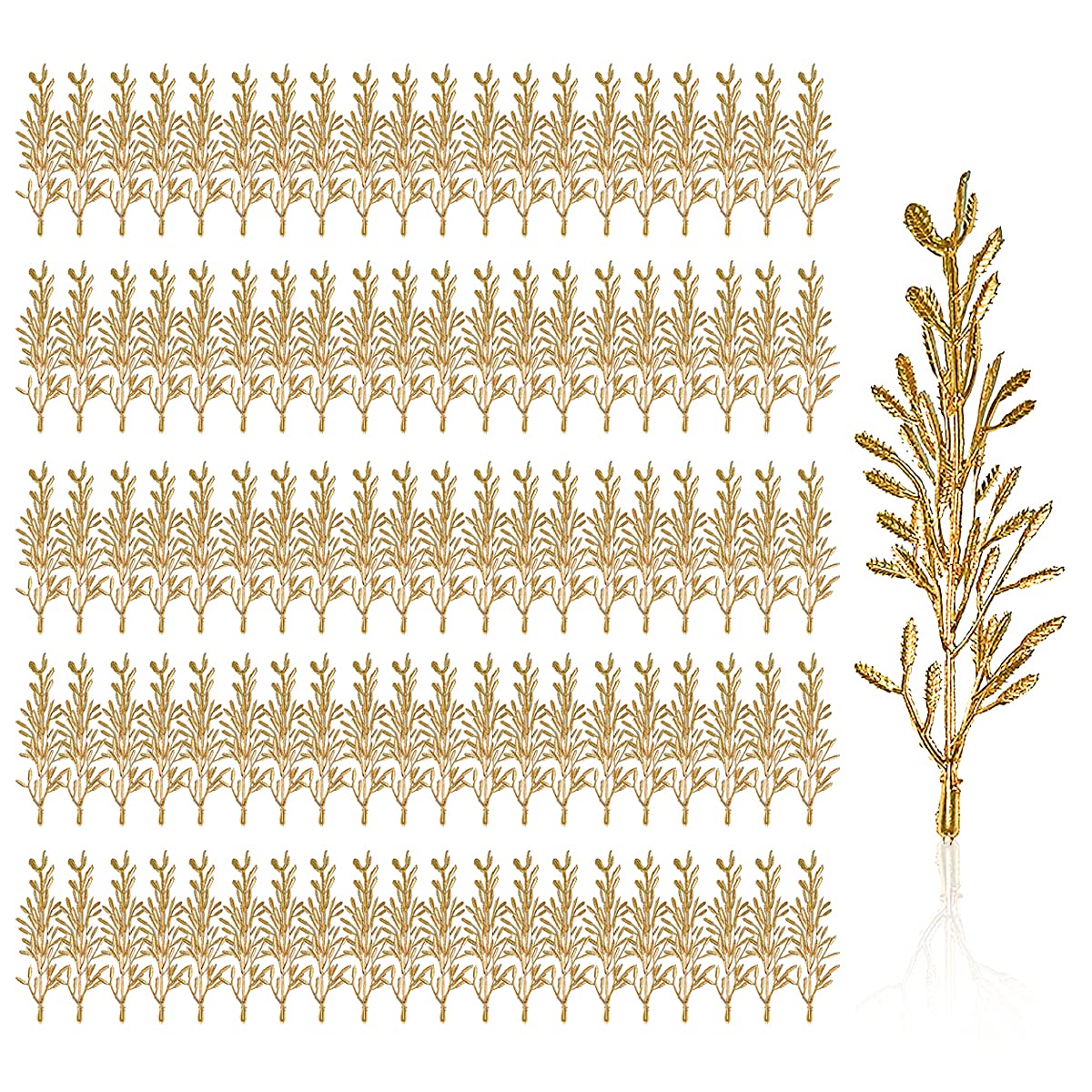 100 Pieces Artificial Flowers for Floating Candles Centerpiece Gold Flower Filler Mini Vase Fillers Filling Floating Candles Filling Flower for Party Home Table Wedding Decoration Vase Fillers(Gold)