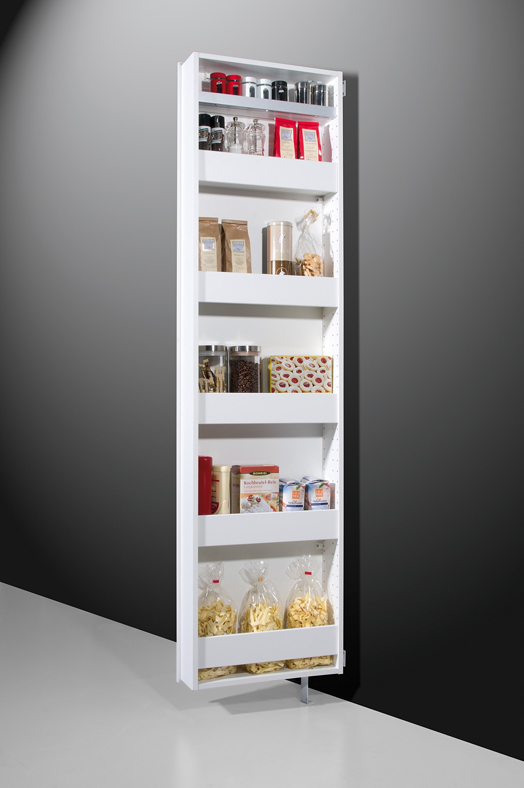 Germania Drehschrank 1189-84, in Weiß, mit verspiegelter Front, 50 x 195 x 18 cm (BxHxT)