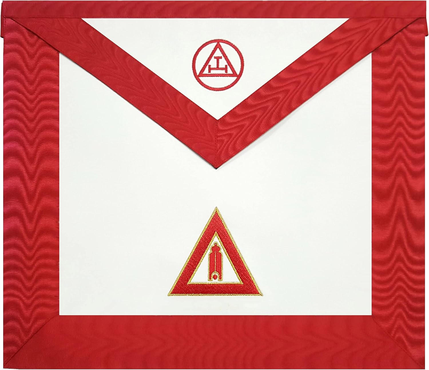 BRICKS MASONS Bricks Maons Secretary Royal Arch Chapter Officer Apron - Red Machine Embroidery