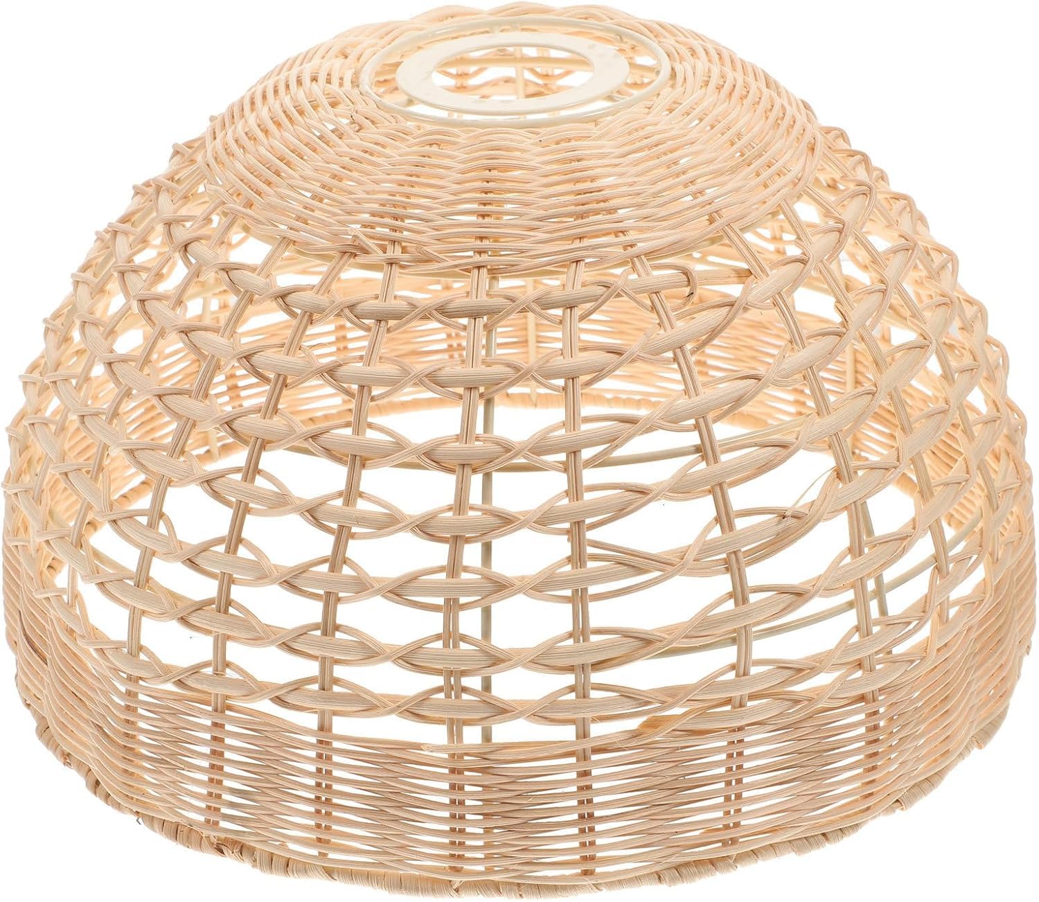 Rattan Pendant Lamp Shade Replacement Woven Cage Hanging Lampshade Retro Chandelier Cover Natural Wicker Light Shades for Farmhouse Home Bedroom/5869