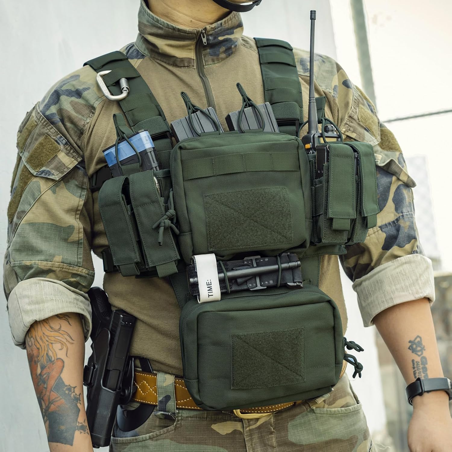 VISMIX Tactical Chest Rig, Adjustable&Detachable Molle Chest Rigs with Mag Pouch