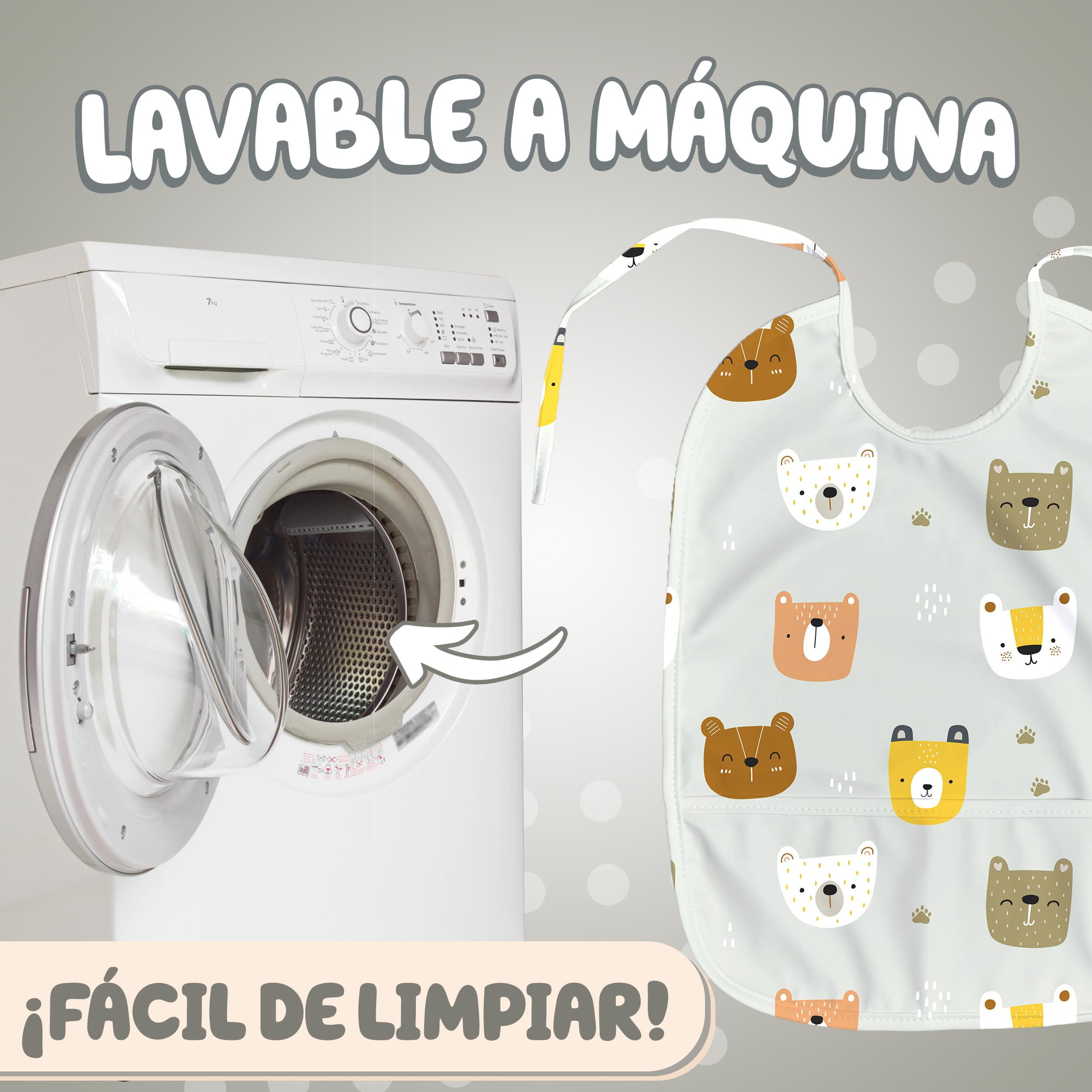 Baberos Bebe Impermeables - Baberos Impermeables para Bebés de 6 a 12 Meses, Babete Impermeável Bebe, Babero para Comida de Bebé, Delantal para Bebé, Paquete de 2