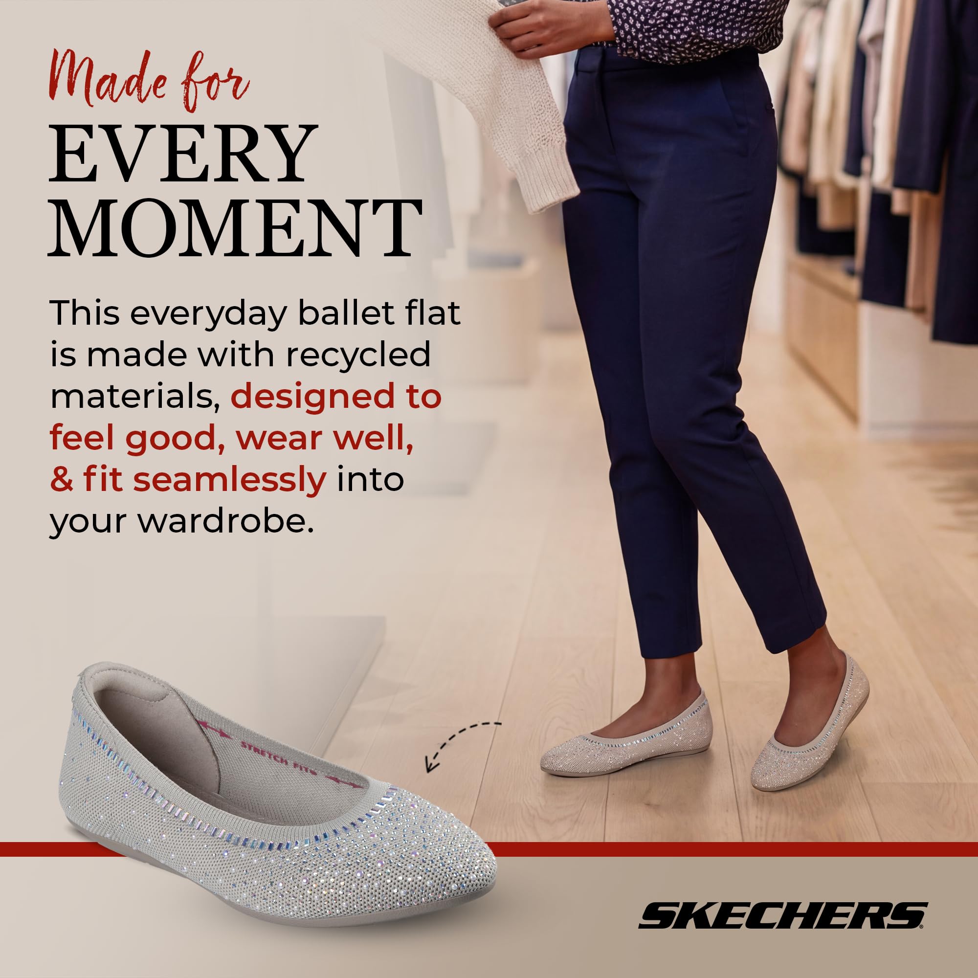 Skechers Cleo 2.0-Mesmerizing Nights, Ballerine Donna