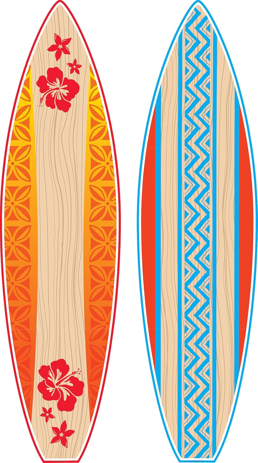 Teacher Created Resources Giant Surfboards Bulletin Board Set TCR5090 - Beach Theme Classroom Decor, 2 Large 13x49" Boards