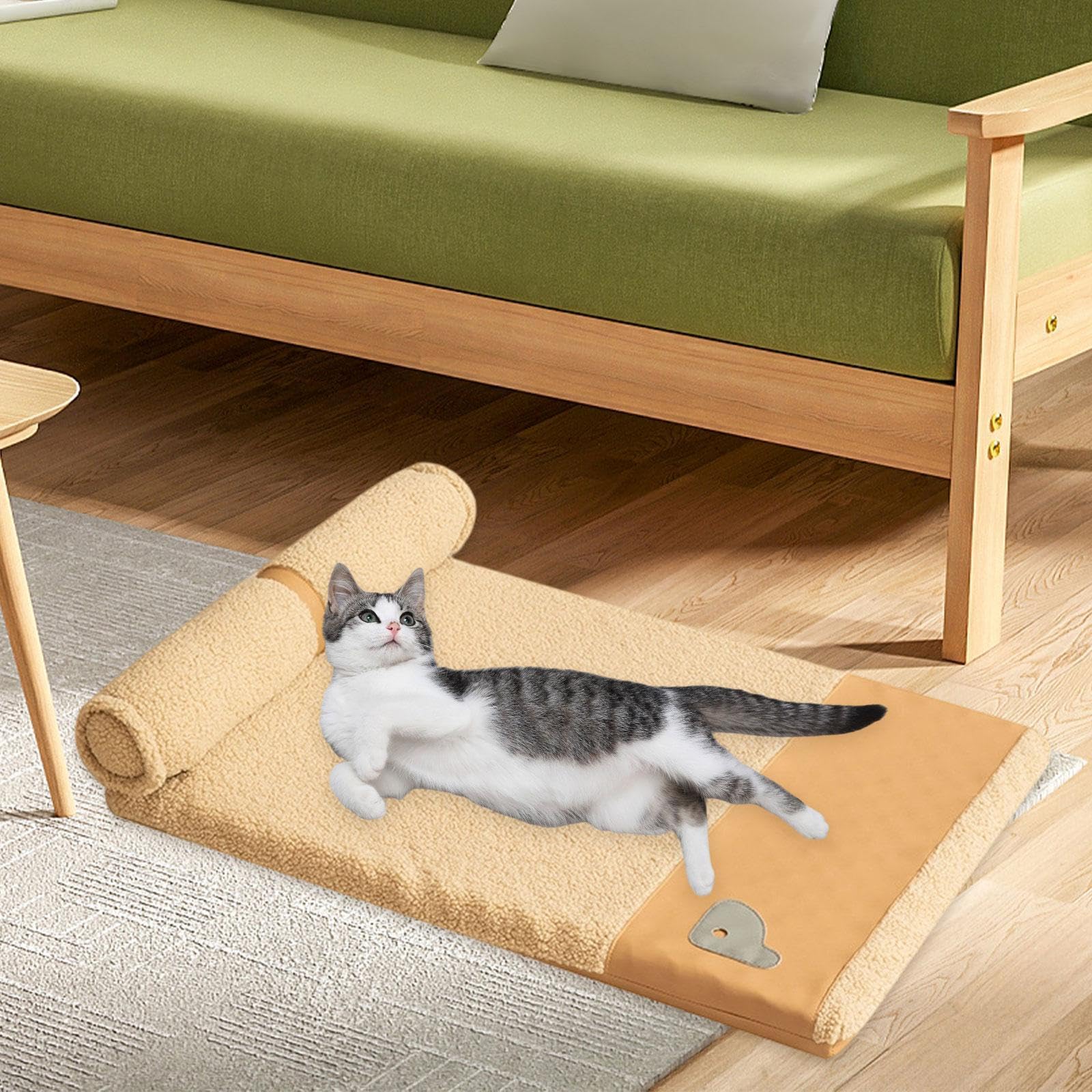 Coperta per Animali Domestici, Tappetino per Cuccia, Comodo, Multiuso, Caldo, Portatile, Lavabile, Cuscino per Gabbia per, Tappetino per, Giallo XL 75cmx55cm