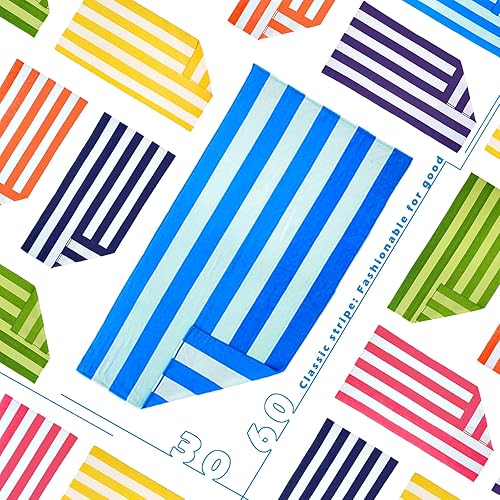 Miniatura 4 de Exclusivo Mezcla Cabana de microfibra a rayas toalla de playapiscinabaño (30 pulgadas x 60 pulgadas)  suave, de secado rápido, ligero, absorbente y