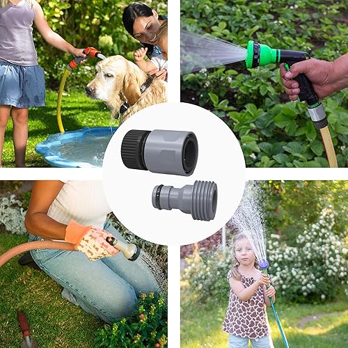 Miniatura 7 de Hourleey Manguera de jardín Conector rápido Manguera de jardín de plástico de 34 pulgadas, accesorios de conexión rápida, conectores macho y hembra,