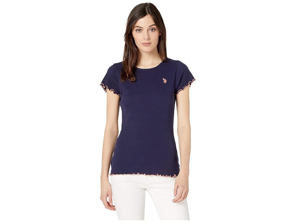 

U.S. POLO ASSN. Solid Lettuce Edge T-Shirt (Evening Blue) Women's T Shirt