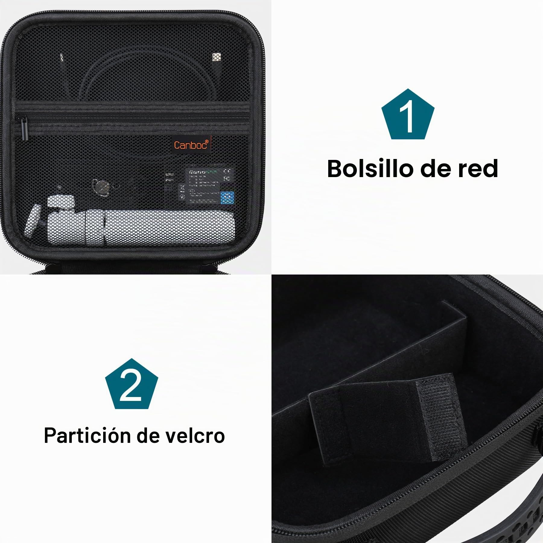 Canboc Funda cámara réflex Digital Canon EOS Rebel T7/ R50/ R50 V/ R6 Mark II/ R100/ R8/ R7/R5/90D/5D Mark IV y Objetivo de 18-55 mm, con Correa para el Hombro y 3 separadores, Negra (Solo Funda)