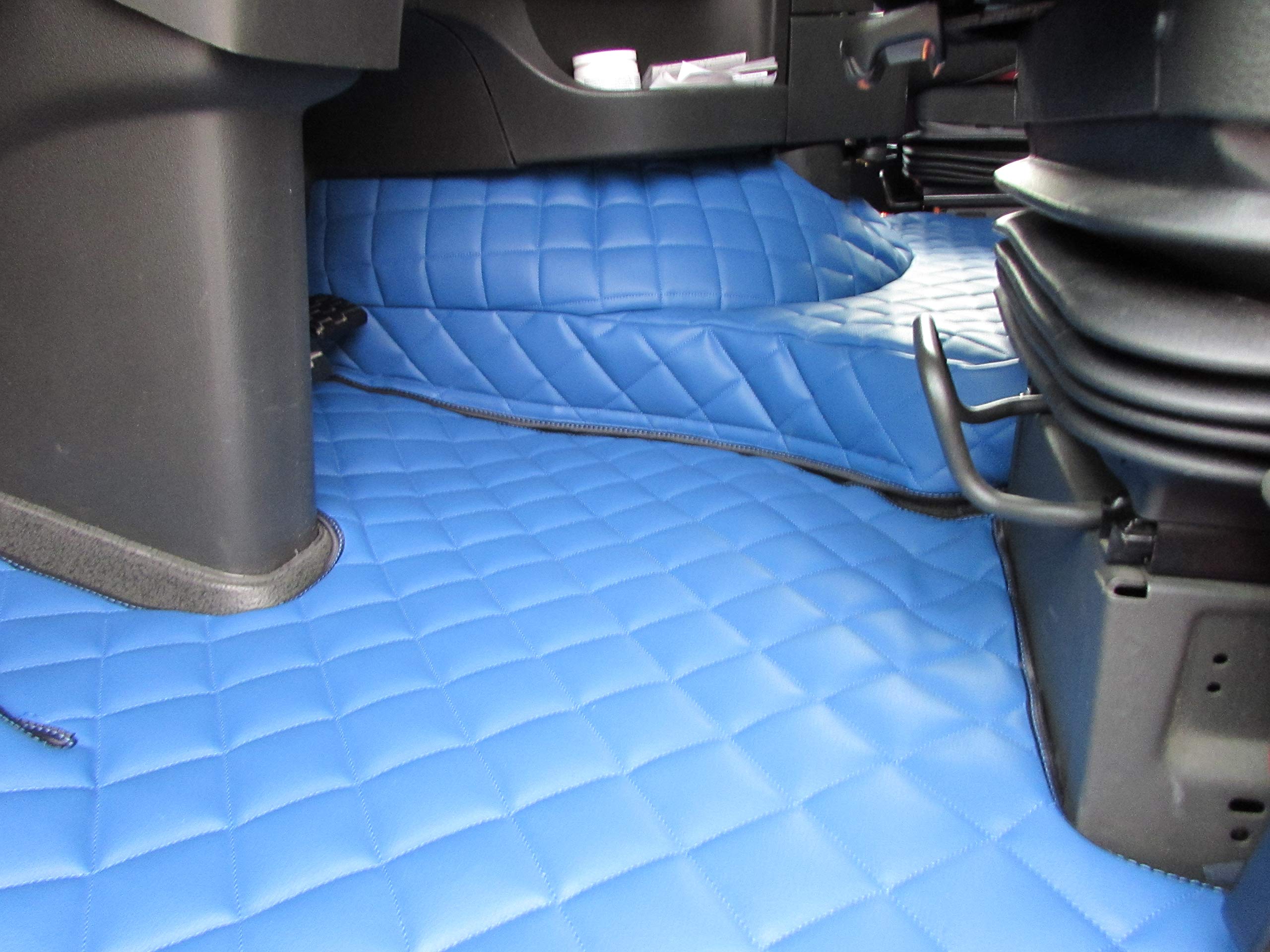 Alfombrillas para Volvo FH4 AUTOMAT a Partir de 2014, Conductor en Lado Izquierdo, Piel ecológica de Color Azul