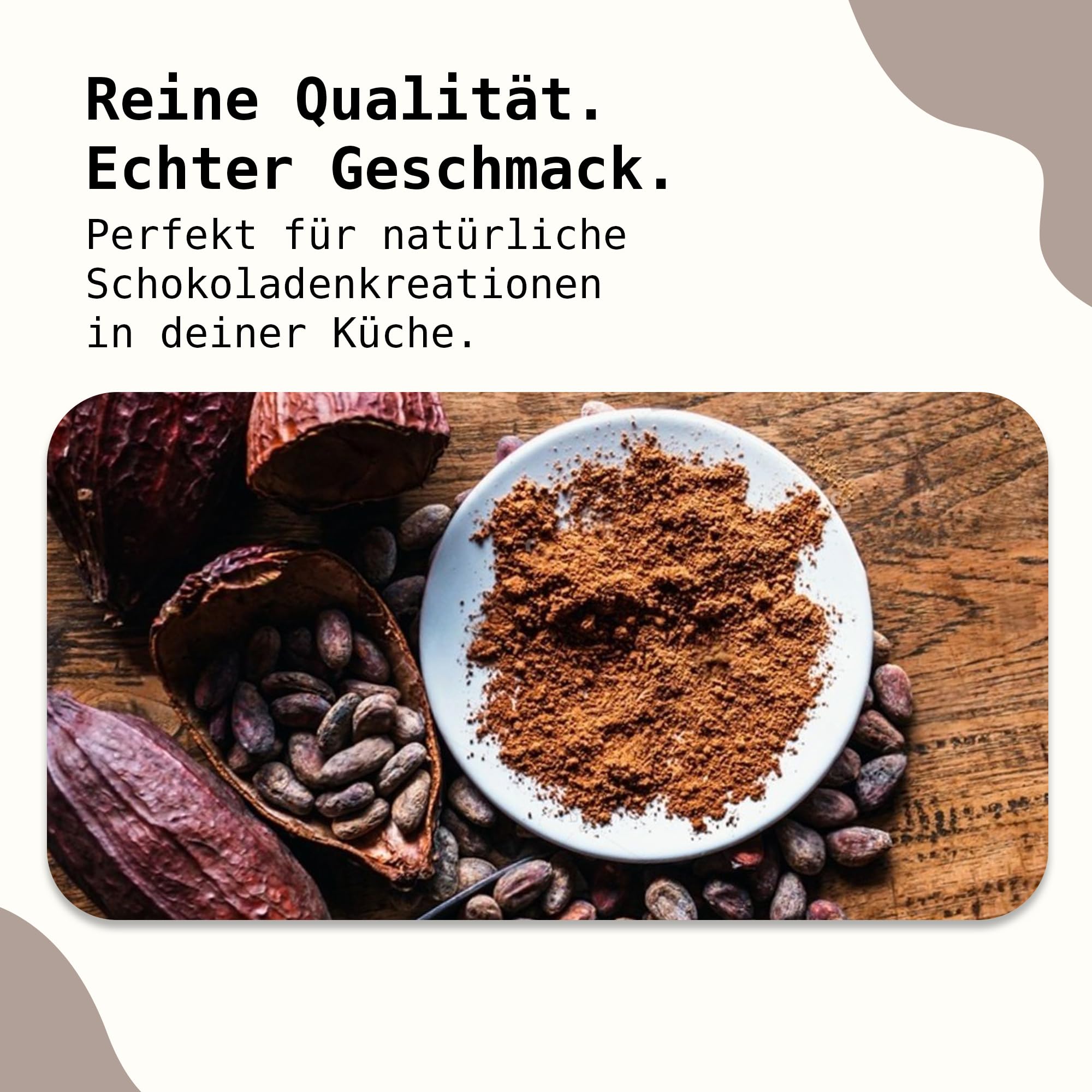 Cacao crudo biologico non zuccherato in polvere dal Perù | 100% naturale | Cacao crudo in polvere… (400 g)