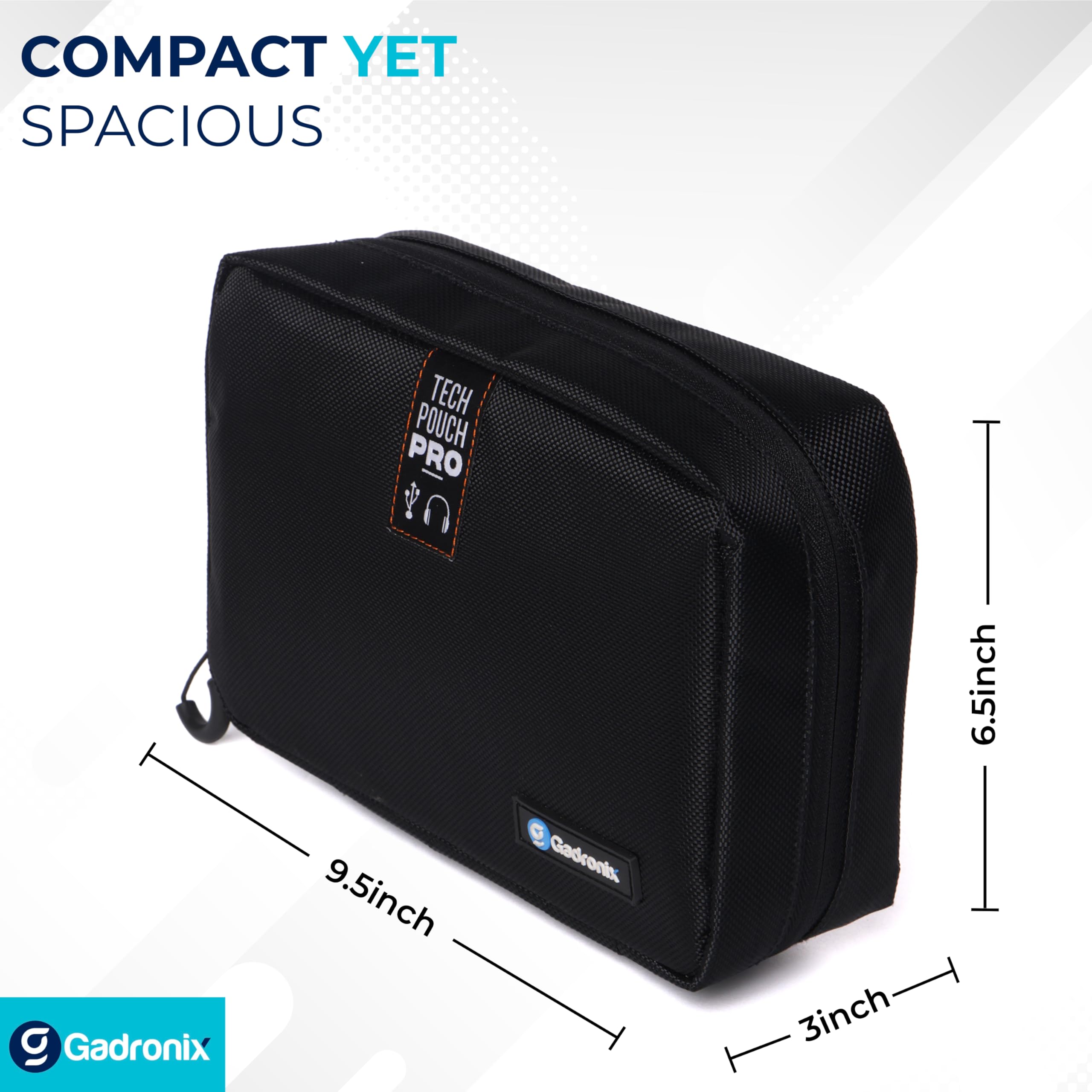 Gadronix Tech Organizer Pouch Pro: Waterproof Electronics Organizer Bag & Gadget Organizer Tech Bag - Travel Tech Pouch for Cables, Hard Drives & Accessories 2
