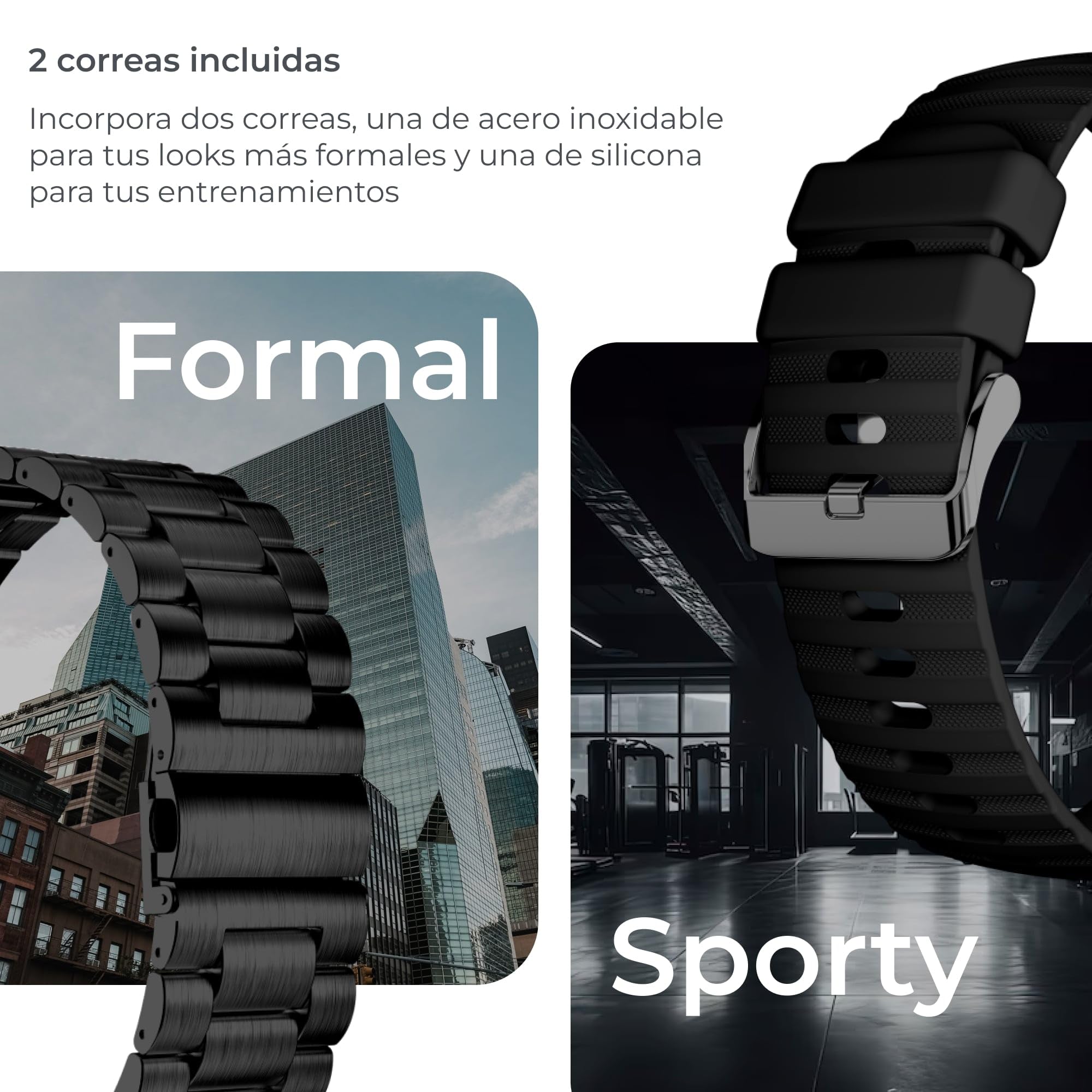 KSIX Olympo Reloj Inteligente Hombre, Smartwatch Elegante con Llamadas y Notificaciones, Fantástica Pantalla AMOLED, Monitor de Salud y Deporte, Asistentes de Voz, Autonomía 5 días, App iOS y Android