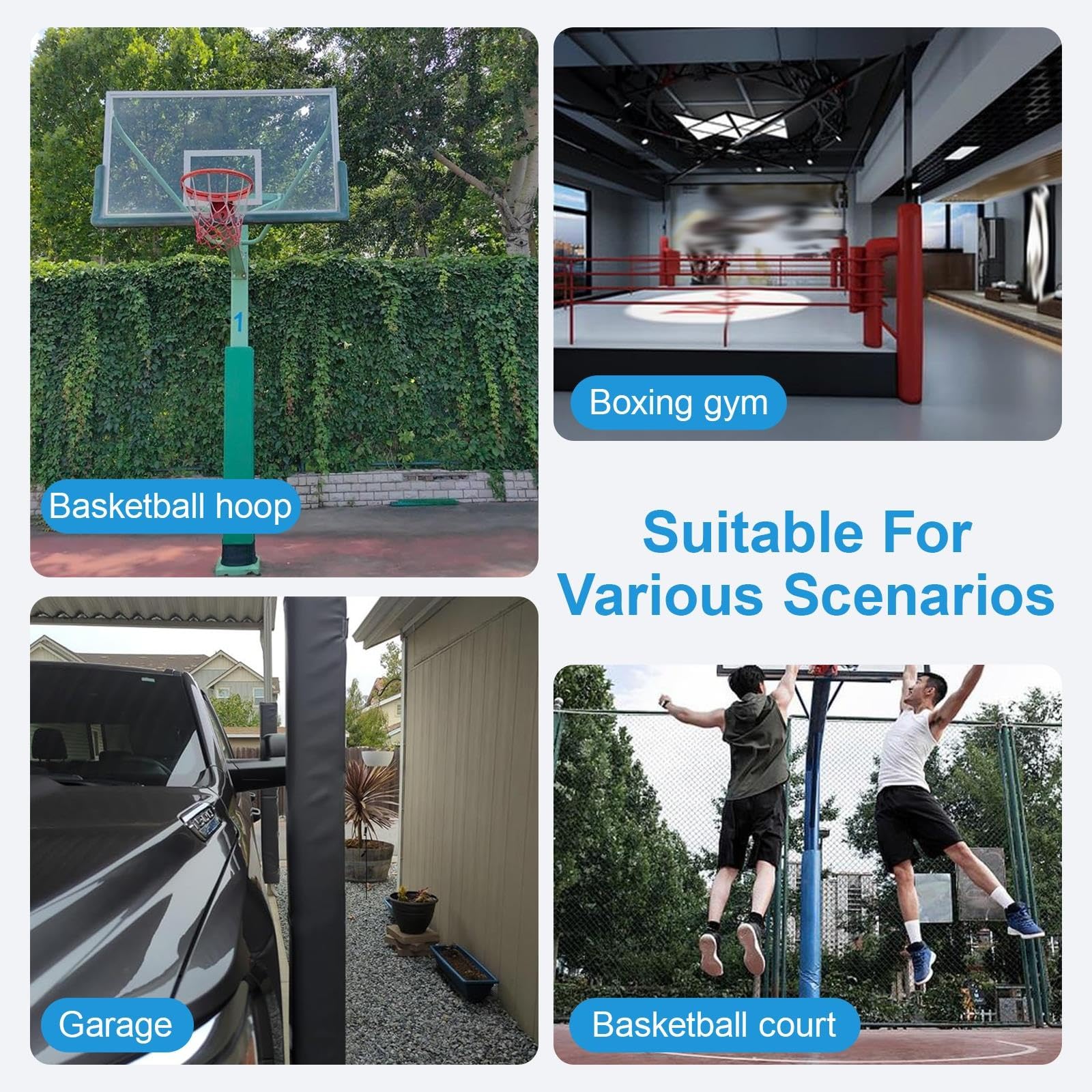 Protector Autoadhesivo para Poste de Baloncesto, Acolchado Envolvente