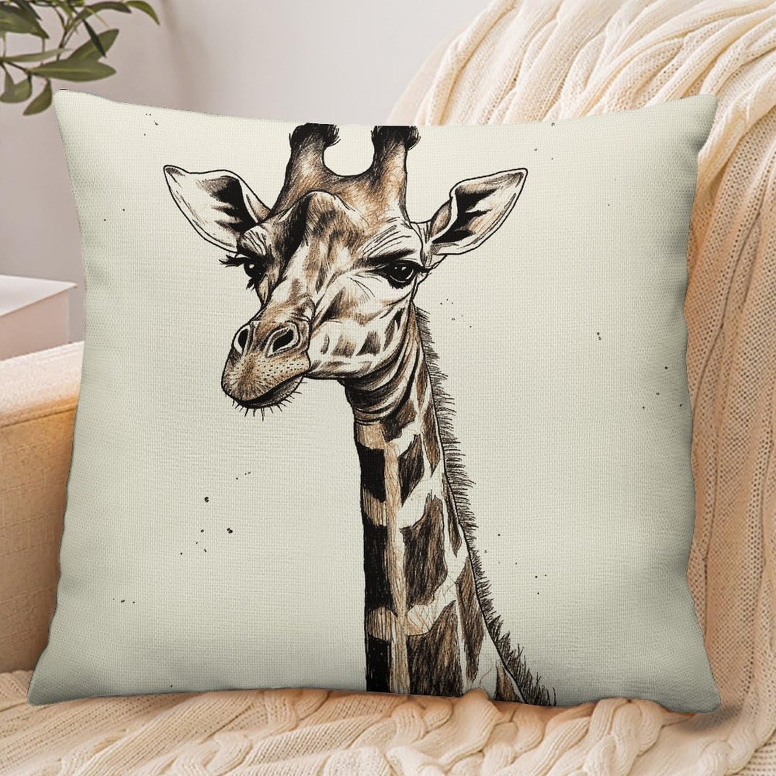 Fekiloot Style Graphic Of Giraffe Tall Neck Pillowcase Pillow Sham Pillow Case