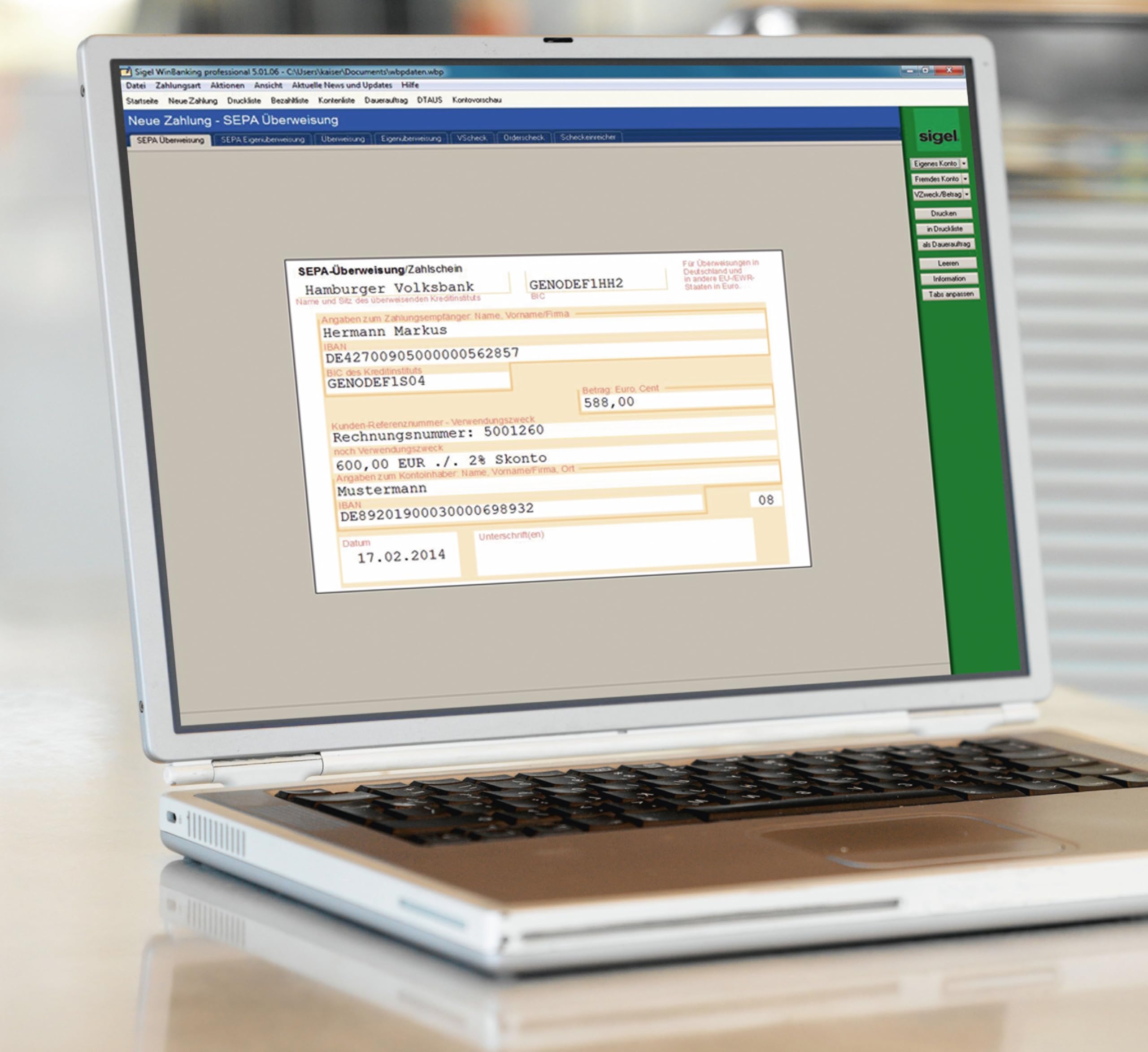 SIGEL SW235 WinBanking Professional, Software für Bankformular-Management, SEPA, CD inkl. 60 Bankformulare