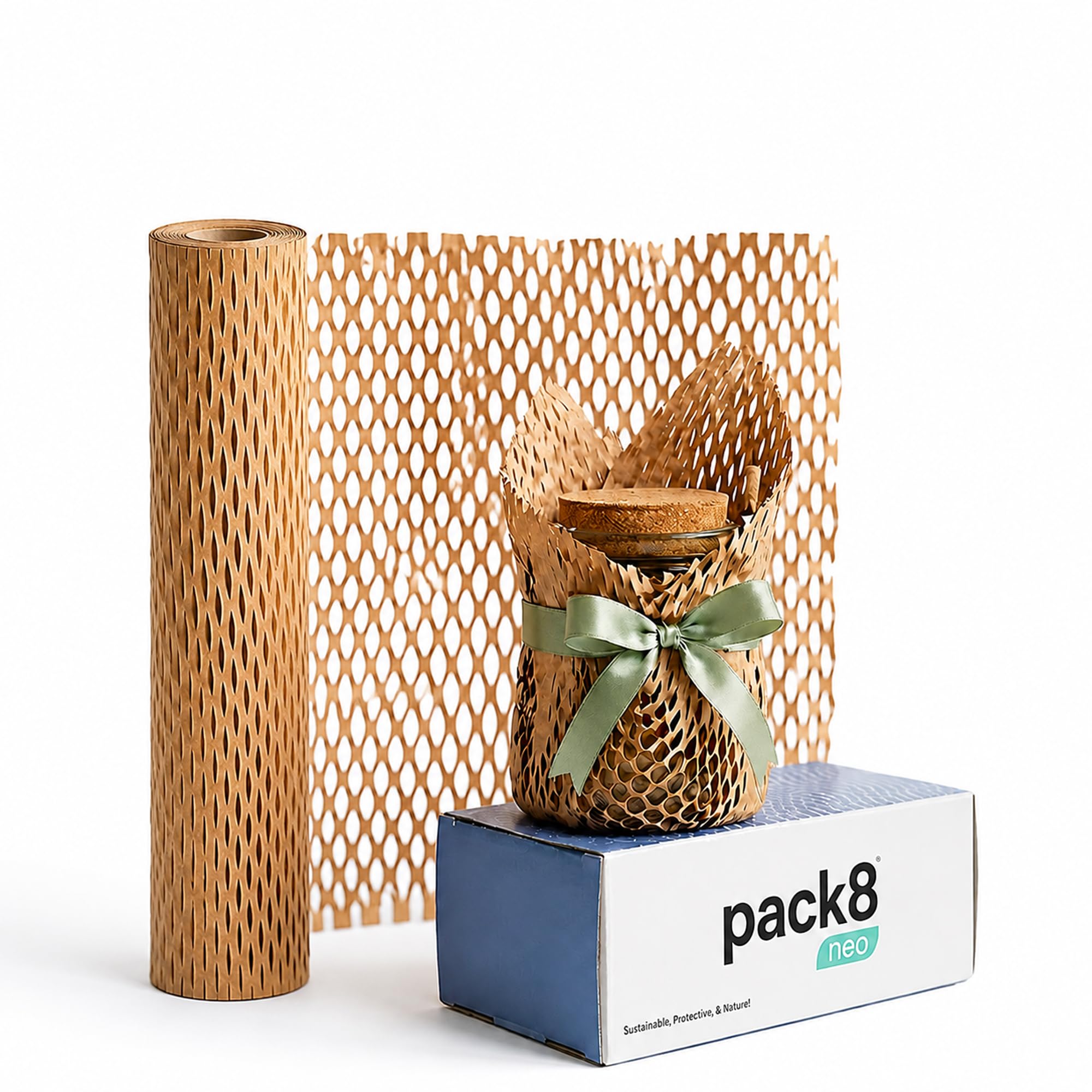 Pack8 Neo Honeycomb paper bubble wrap roll(10mX15") | Paper Bubble Wrap Roll for Packing, Shipping, Moving, (10meter X 15inch, pack of 1) 4
