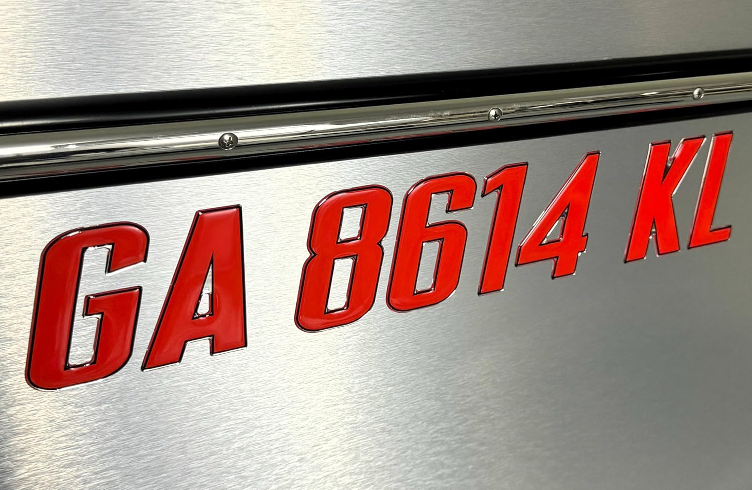 Custom Boat Registration Numbers & Letters (Two Sets) Marine Grade Decals (Red/Black, 3")