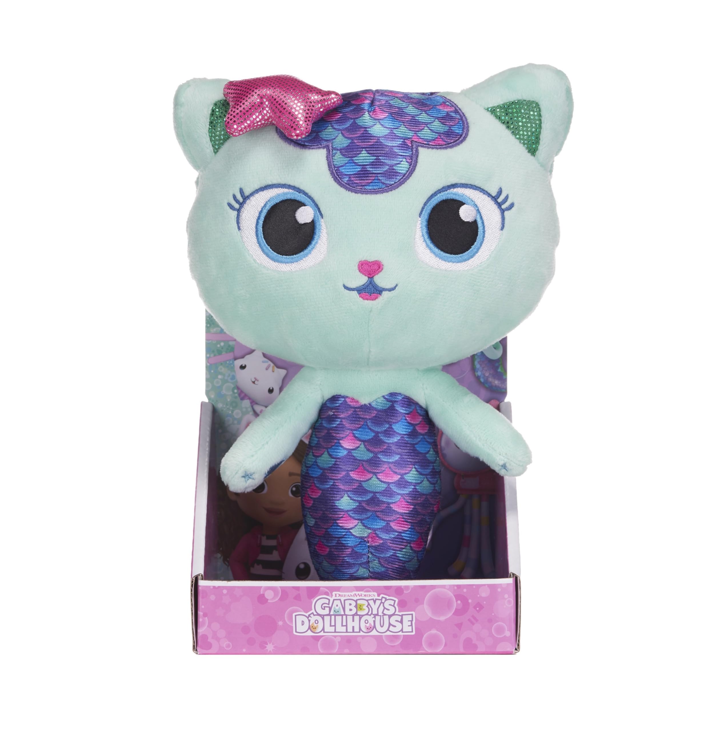 Posh Paws 50104 Gabby's Dollhouse 25cm (10-inches) Mercat Character Soft Plush Toy, Green
