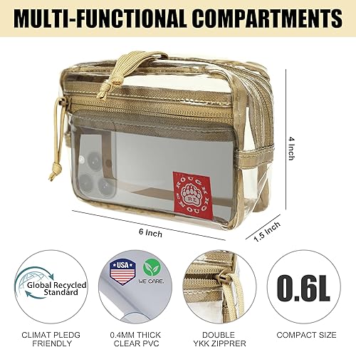 Miniatura 5 de Rough Enough Clear TSA - Neceser de aseo aprobado por la TSA, pequeña bolsa de viaje de maquillaje, tamaño compacto de cuarto de galón para viajes
