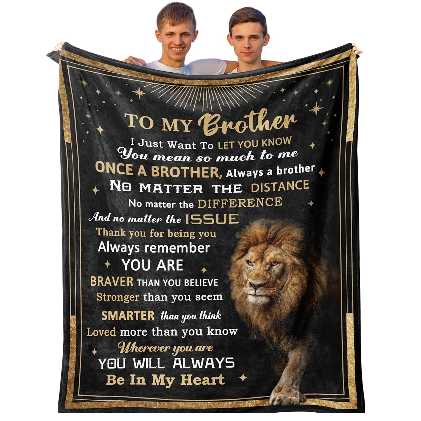 ELLECILA Gifts for Brother, 150x130CM Brother Birthday Gifts, Brother Gifts from Sisters, Soft Flannel Blanket with Letter Print, Best Birthday Gifts on Christmas/Father's Day/Valentine's (Brother)