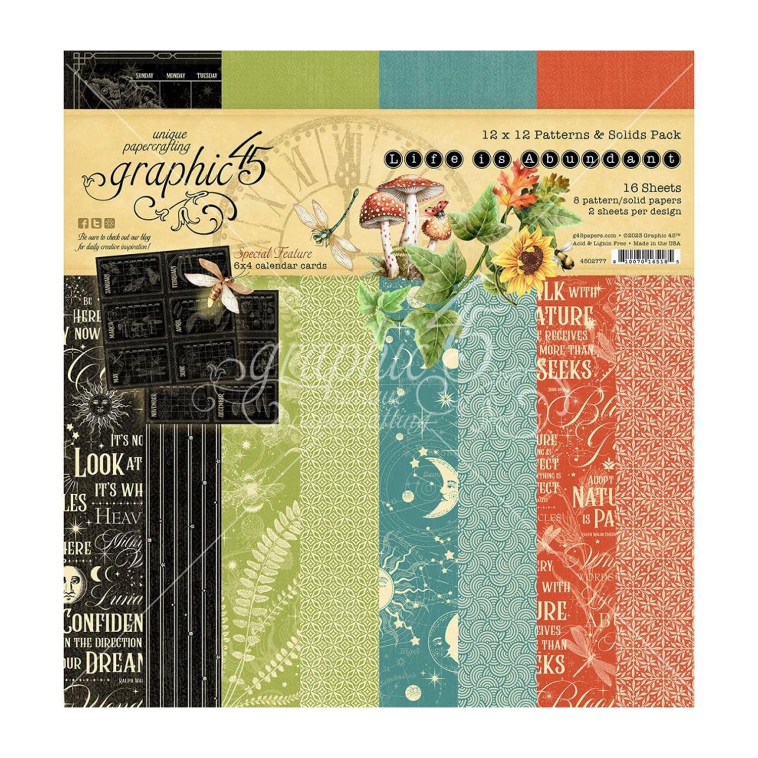 Graphic 45Collection Pack 12"X12"-Life Is Abundant Patterns & Solids