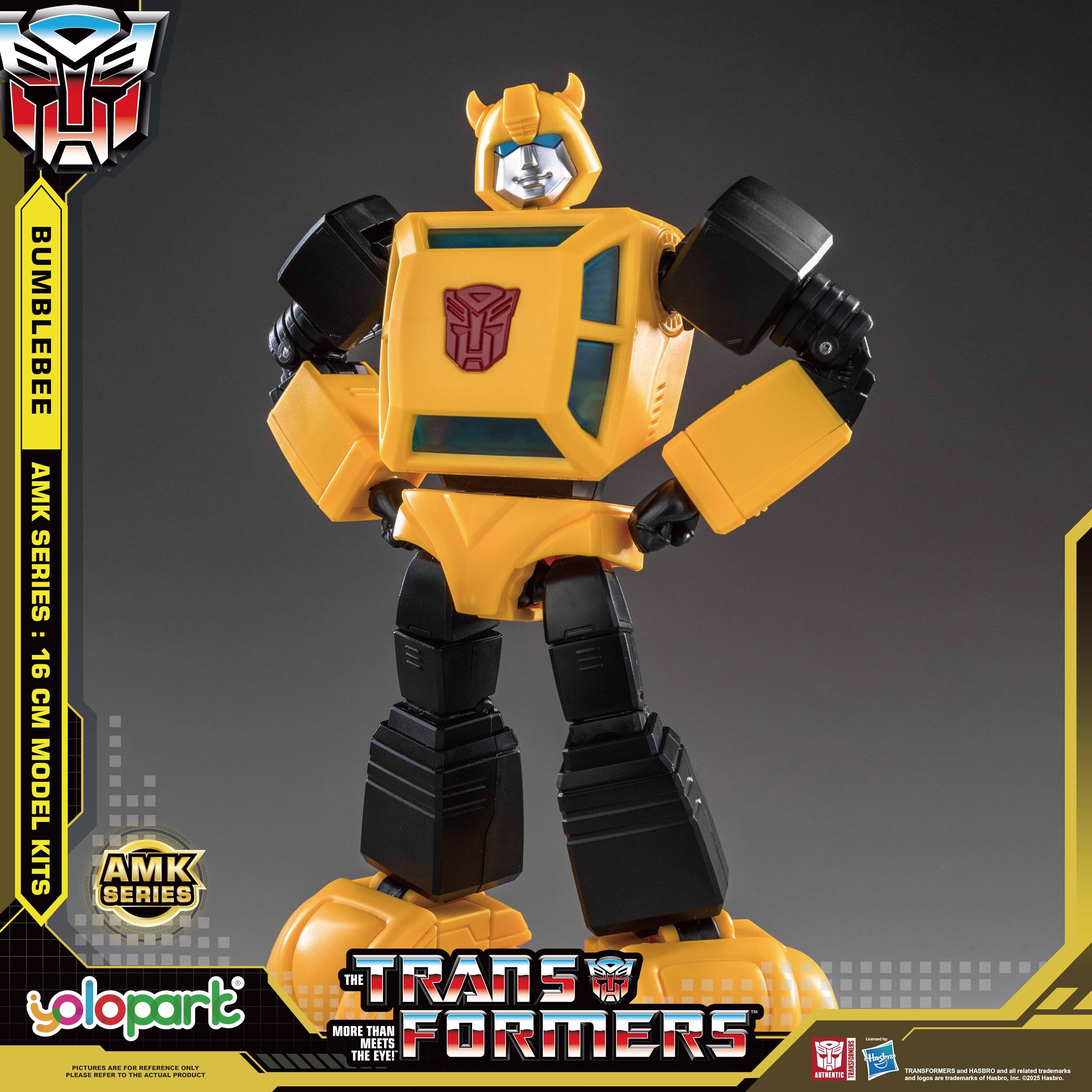 YOLOPARK Bumblebee Transformers zabawka – seria AMK, 6,3 cala, wysoko przegubowe figurki G1 z bronią dla dorosłych, chłopców i dziewczynek