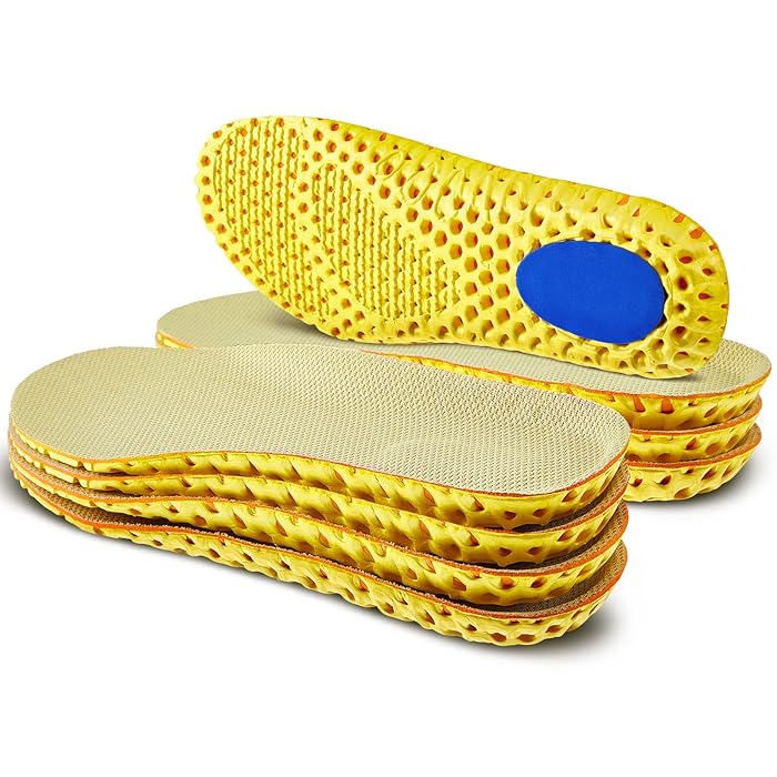 Buy 4 Pairs Shock Absorbing Shoe Insoles Elastic Sneaker