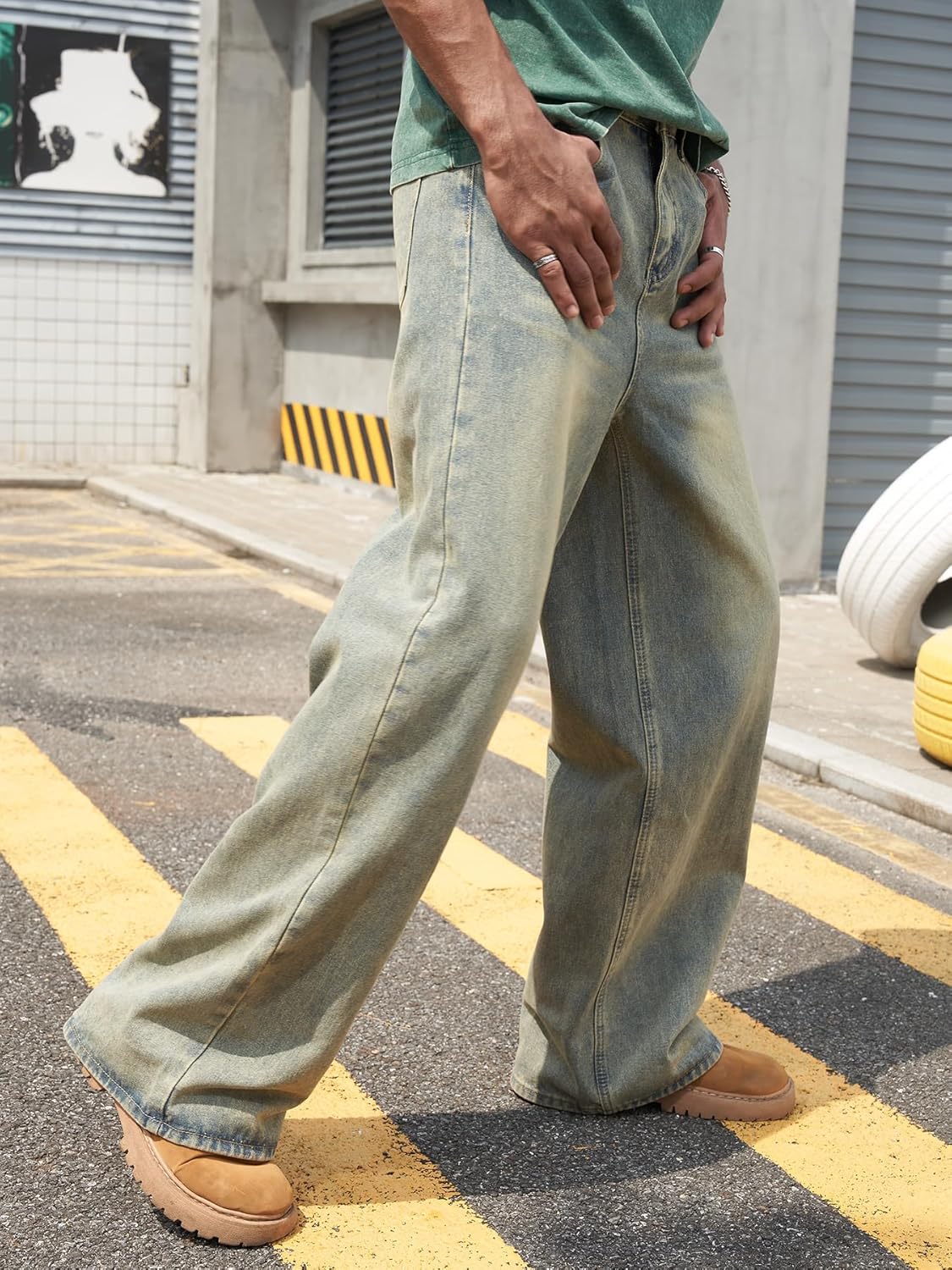 Men's Baggy Straight-Leg Hip Hop Jeans Casual Wide Leg Y2k Skateboard Vintage Denim Pants Streetwear - Image 6