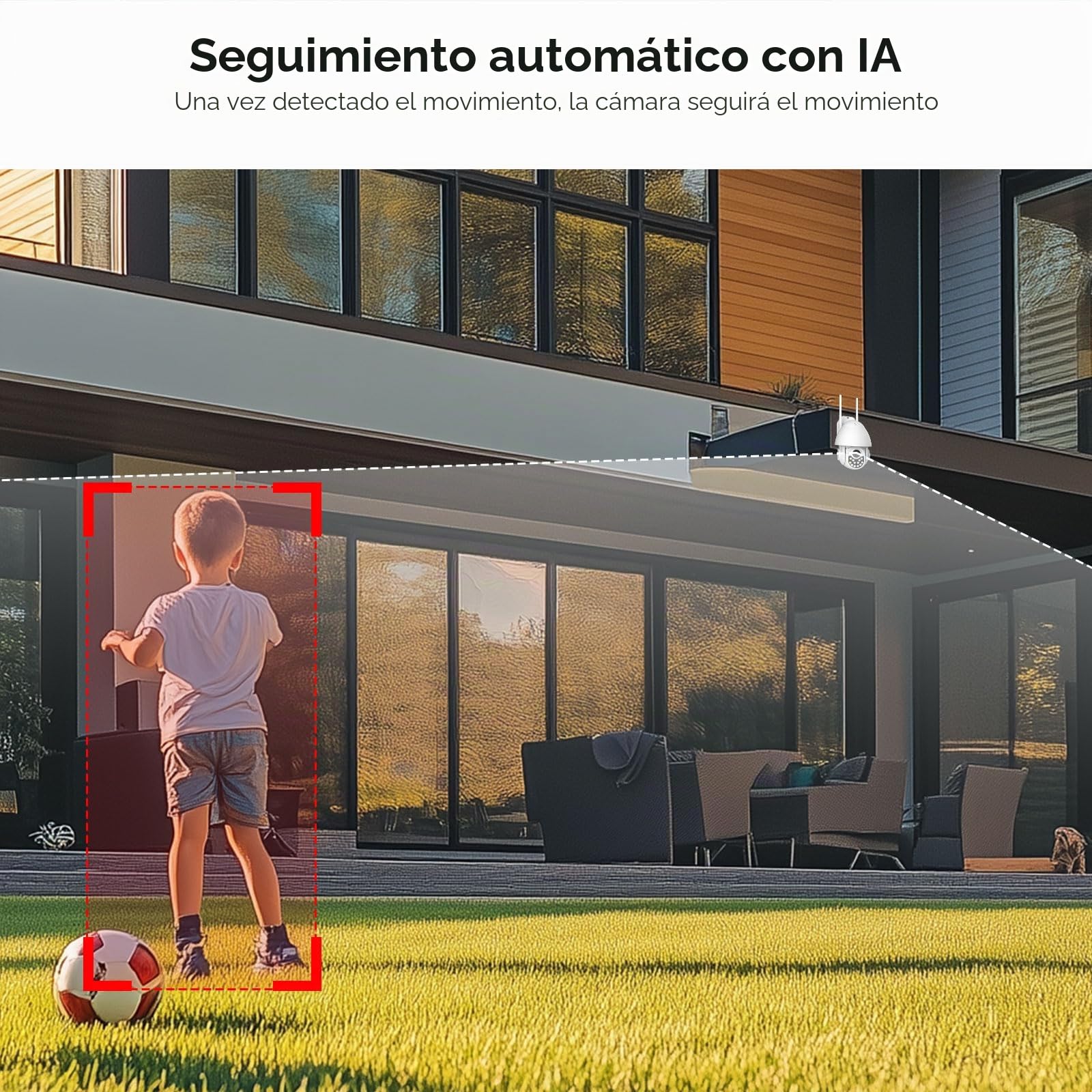 PGST 1080P Cameras de Vigilancia WiFi, Camara WiFi Exterior Motorizada Impermeable IP66 con Audio de Dos Vías, Visión Nocturna en Color de Detección de Movimiento Monitorización Inteligente