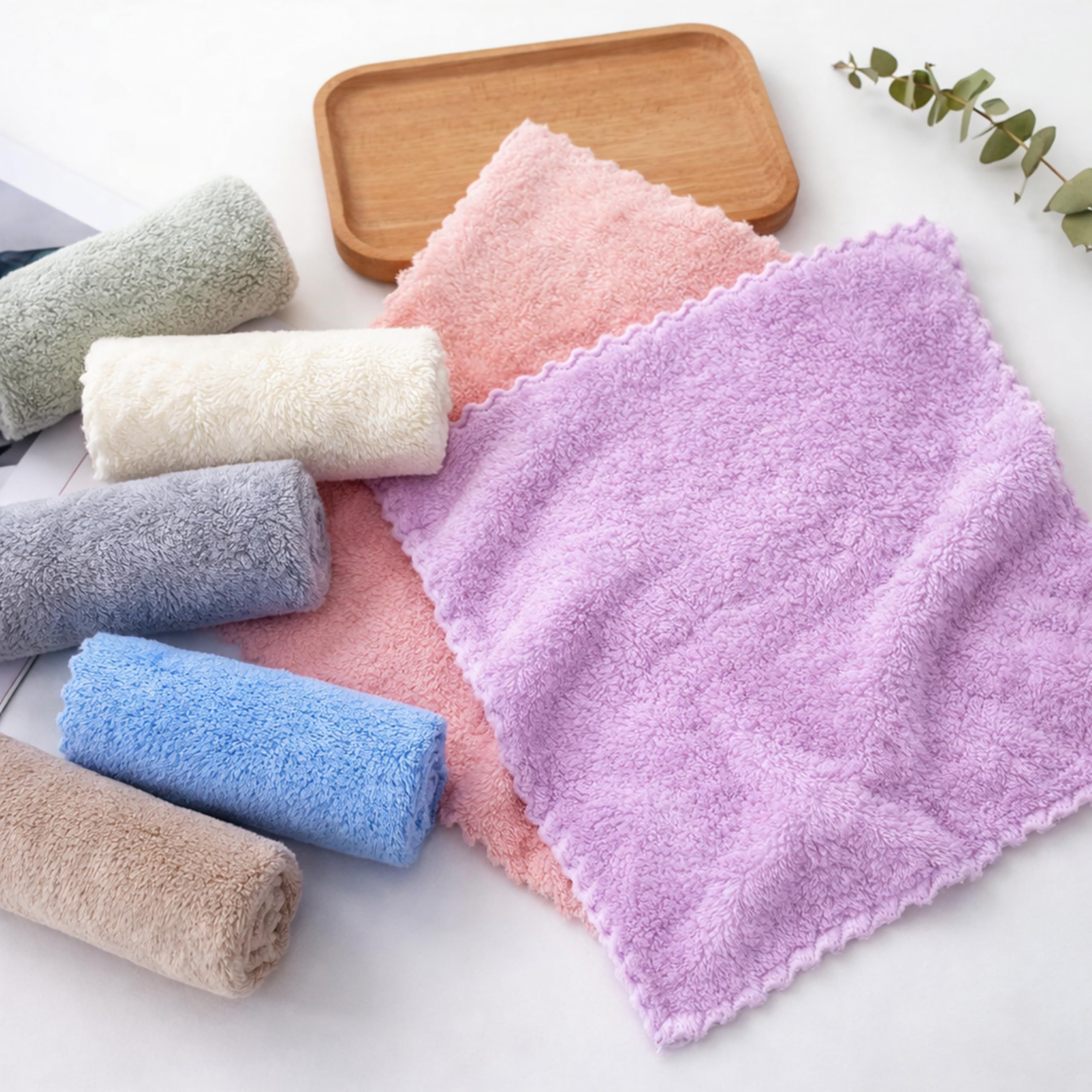 Face Towel – Set of 12 (25x25 cm, Multicolor) Rumal/Handkerchief/Hanky Set for Women, Kids and Newborn Babies | Ultra-Soft, Quick Dry, Absorbent | Small Towel for Hand & Face Wash-image-9