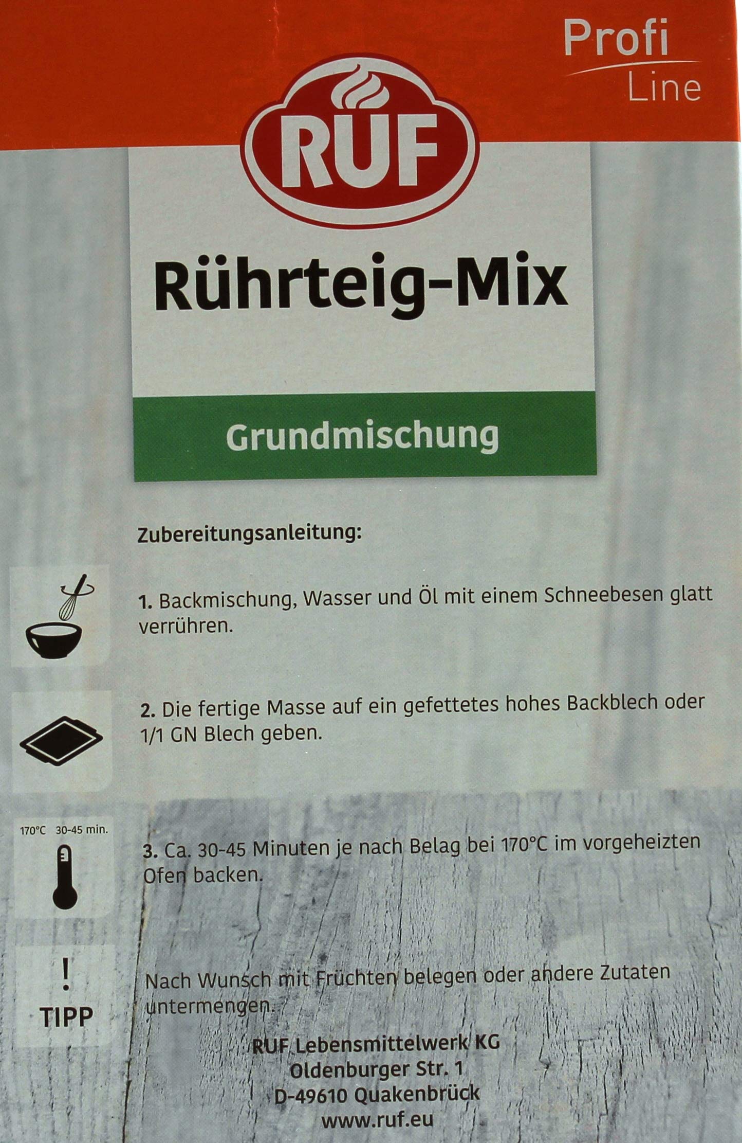 RUF Rührteig-Mix Grundmischung, 10er Pack (10 x 1 kg)