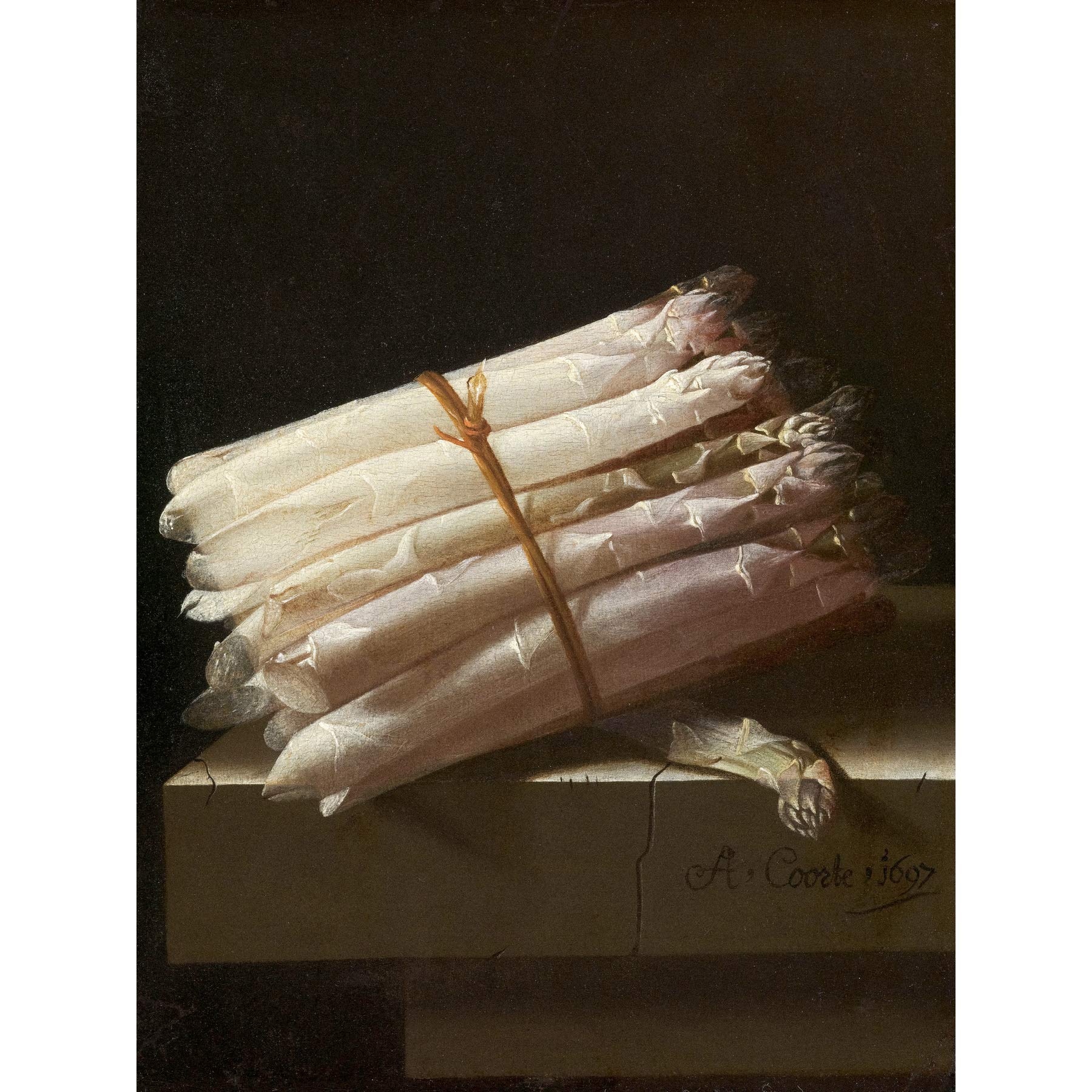 Artery8 Adriaen Coorte Still Life With Asparagus Painting Premium Wall Art Canvas Print 18X24 Inch