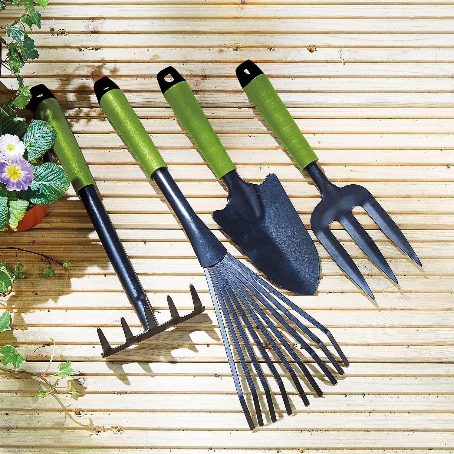 4-Piece Long Handled Garden Tool Set : Amazon.co.uk: Garden