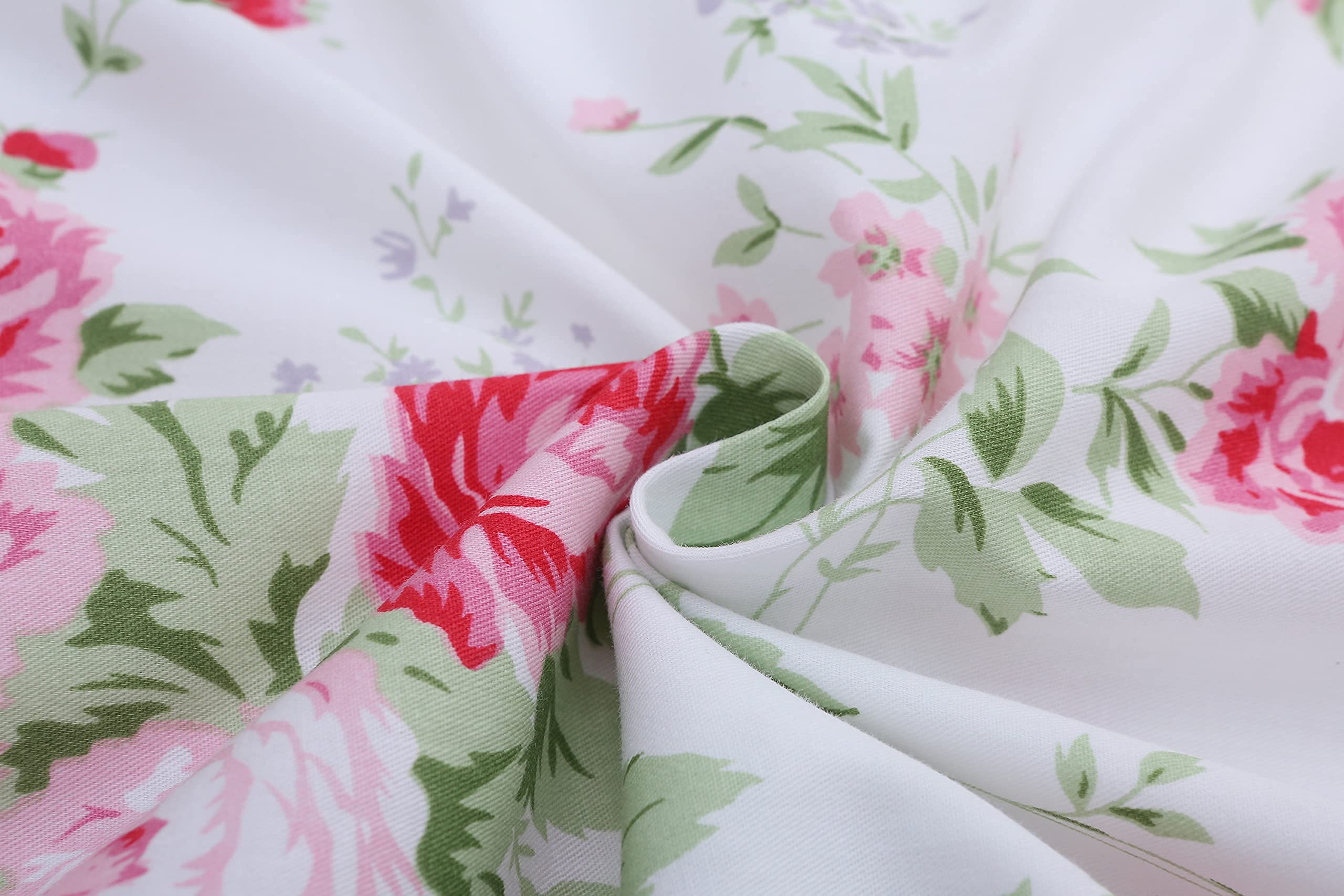 Fundas de almohada decorativas con diseño floral de rosas para cama con encaje y volantes, fundas de almohada de algodón lujosas, tamaño King, 50 x 91 cm, 2 unidades