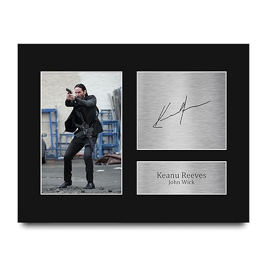 HWC Trading Keanu Reeves John Wick Gifts Printed Signed Autograph Picture for Movie Memorabilia Fans - US Letter Size