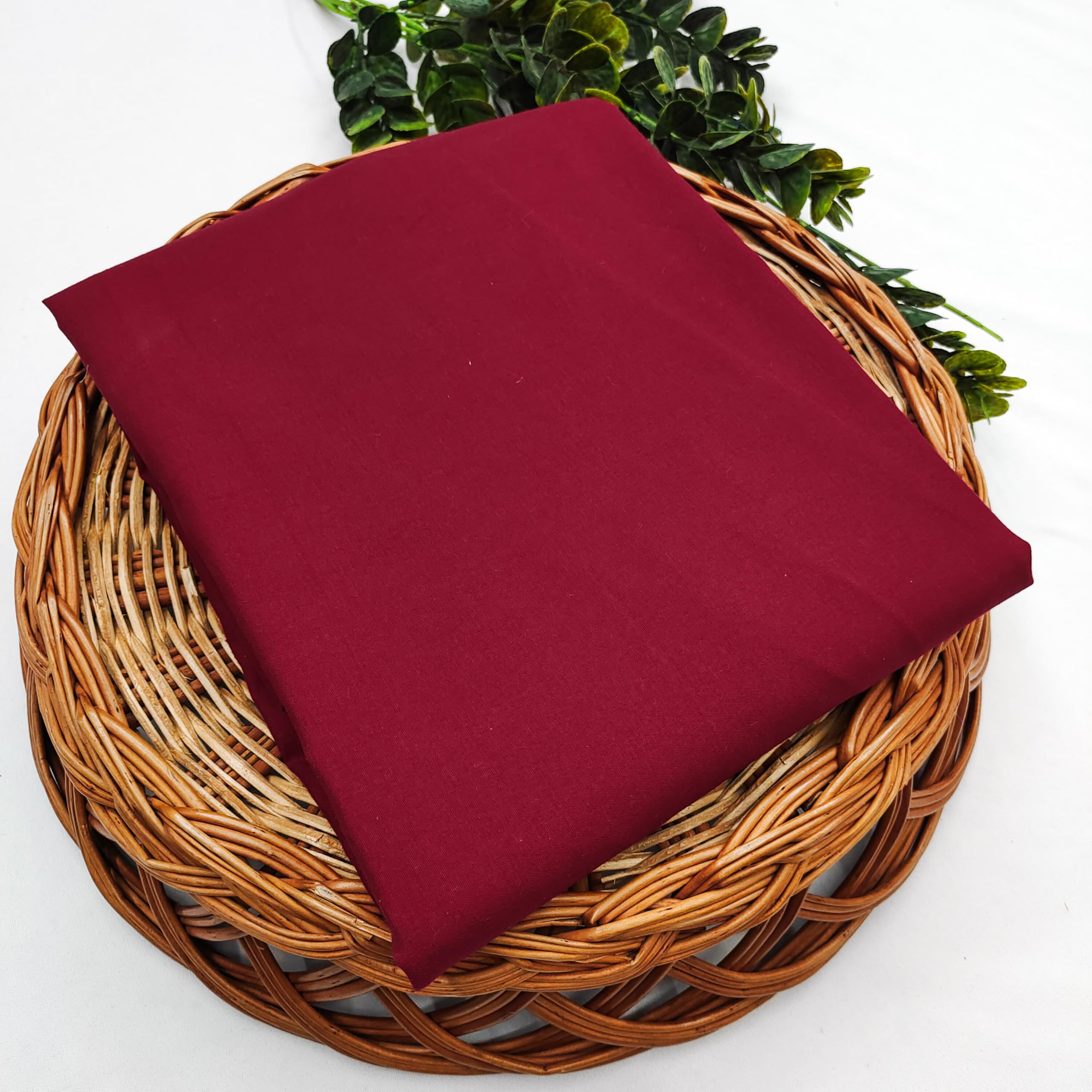 B-FASHION Solid Maroon Color Unisex Cotton Blend Kurti Fabric 2