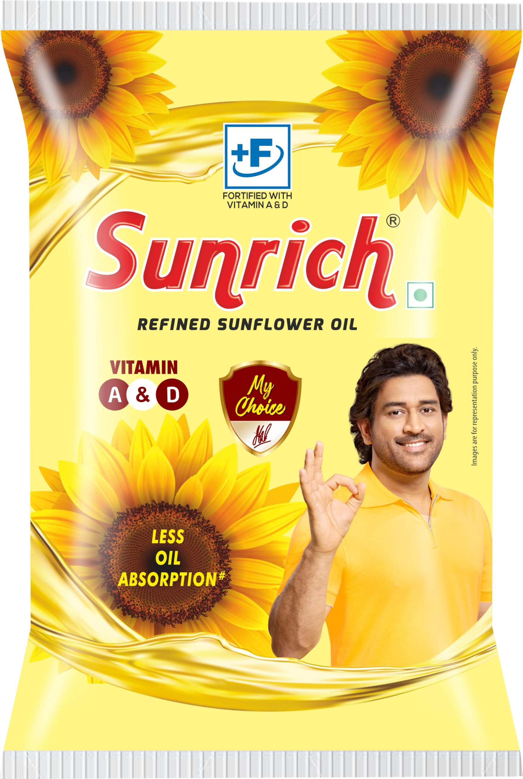 Sunrich Sunflower Oil Pouch, 850gm/ 800gm (Weight May be Vary)