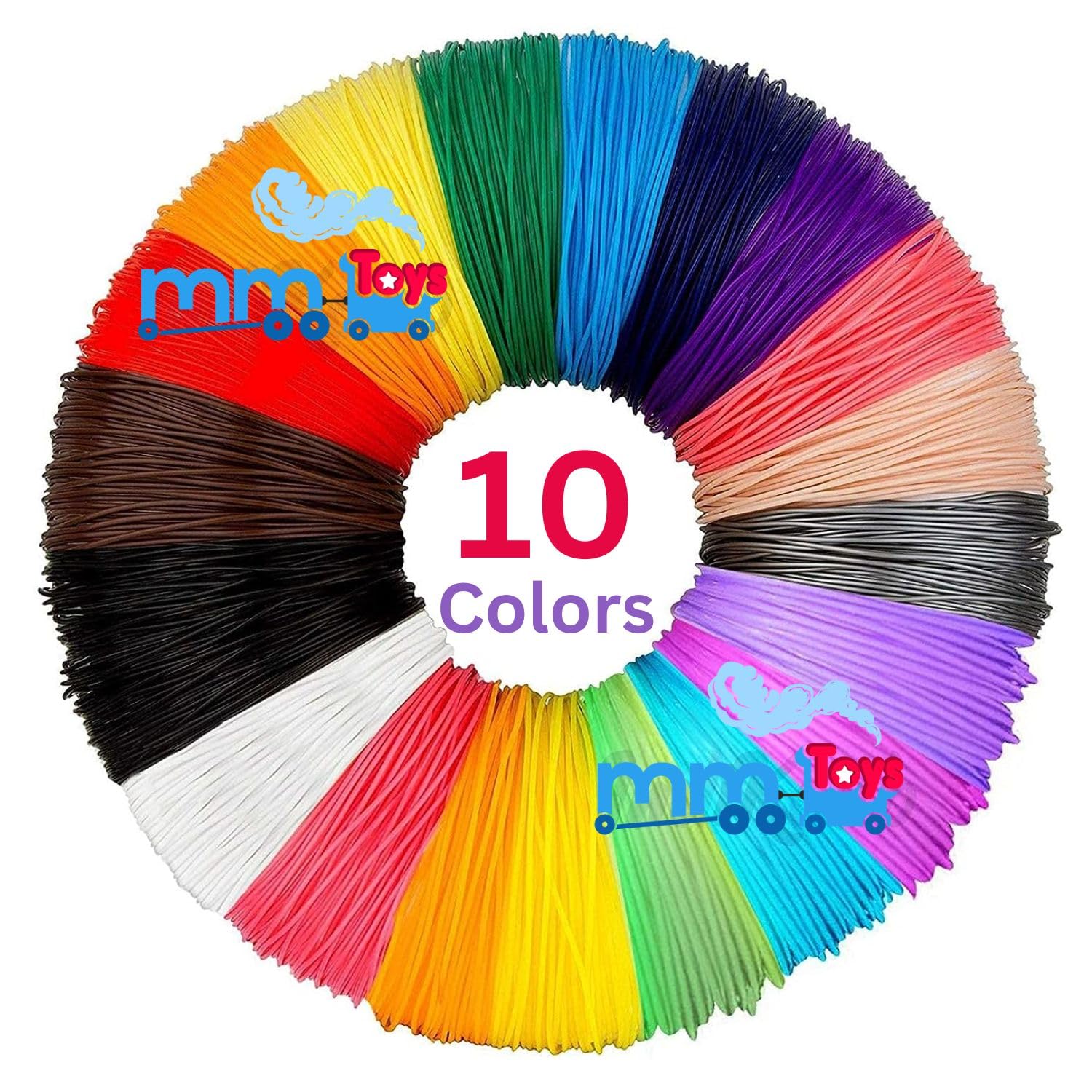 MM TOYS PLA Filament for 3D Pen Pack of 10 Diffrent Colors | 5 MTR Each | 1.7 Diameter for 3D Printing Pen and 3D Printer | Best Gift for Kids | 3D Pen Refill | 10 Colors 3D Printing Wire (B0D133QQK8) Amazon Price History, Amazon Price Tracker