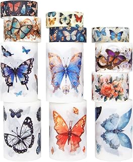 Butterfly Washi Tape Set, 720Pcs Butterfly Stickers for Water Bottles, Scrapbook Stickers for Journals Notebook Envelope Cards Window