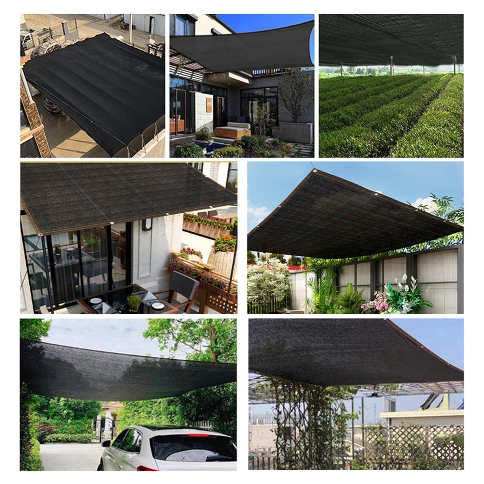 Tela de sombra 80 % negra, 2 x 4 m, malla de protección UV con ojales, tela transpirable para exteriores, patio, piscina, jardín, red de bloqueo solar