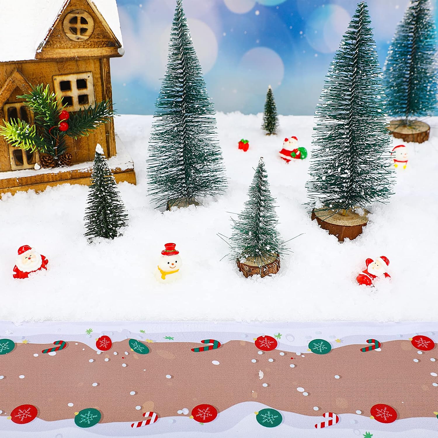 Jetec Christmas Village Street Mat Holiday Road Decor Platform,Candy Cane