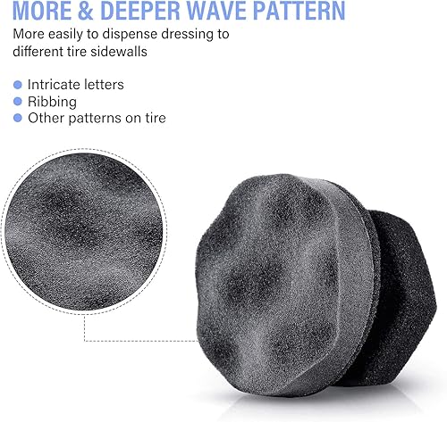 Miniatura 9 de Aplicador de brillo de neumáticos, aplicador de esponja de neumáticos, aplicador de espuma para neumáticos de gel húmedo para detalles de automóvil,
