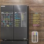 JJPRO Non-Magnetic Tableau de la liste d'élimination des déchets pour réfrigérateur, 11,5"x7" clair réutilisable pour faire la liste Tableau blanc, tableau de la Liste d'effacement des déchets de réfrigérateur, Cabinet,Wall&Glass, Toutes les surfaces lisses
